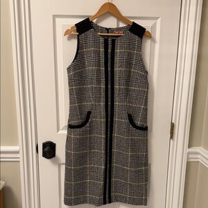Boden Black and White Plaid Mini Dress